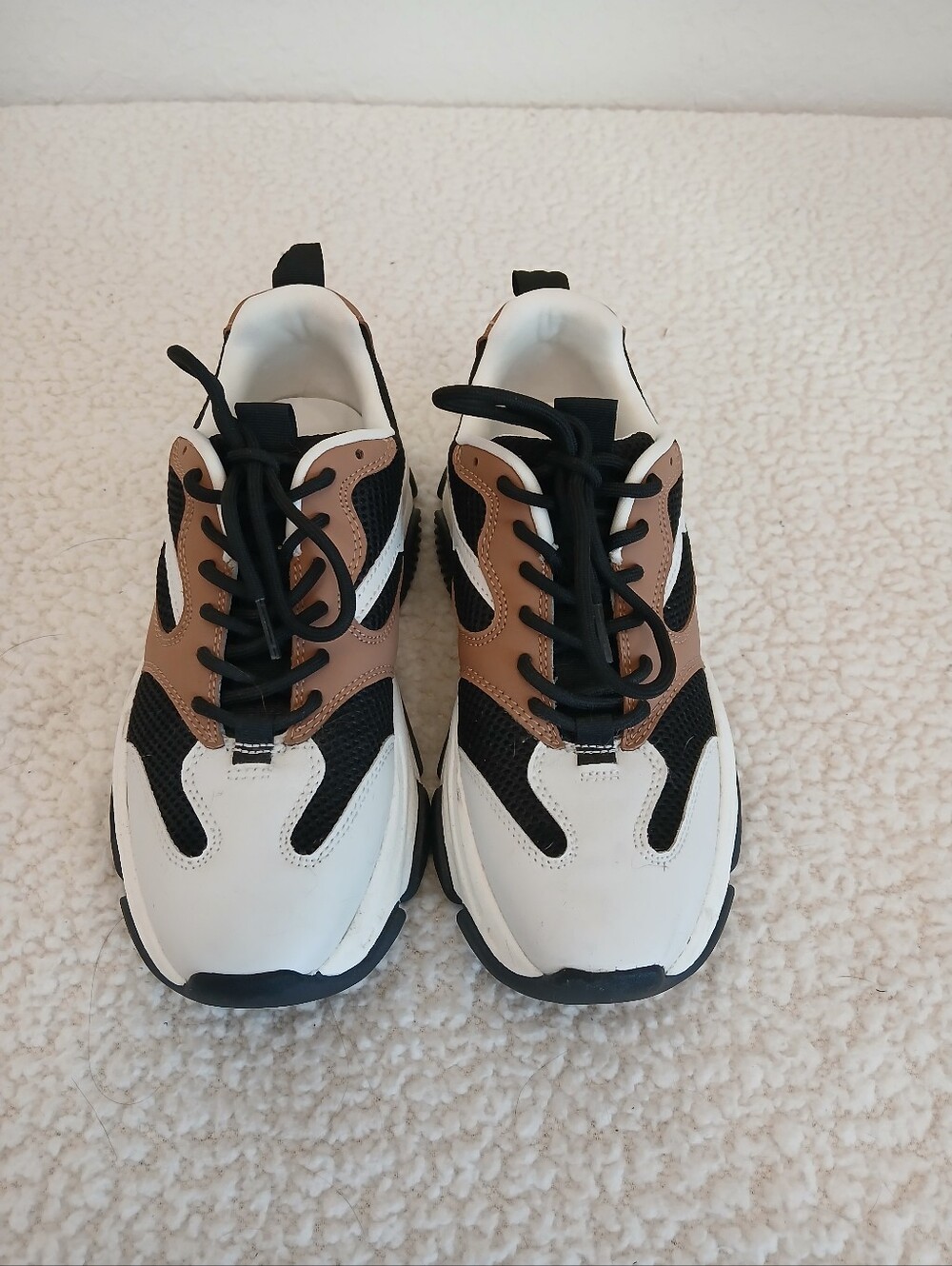 Madden NYC Chunky Athletic Sneakers in White, Black & Brown GUC